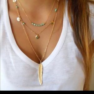 COPY - Boho layering leaf bead necklace boutique …
